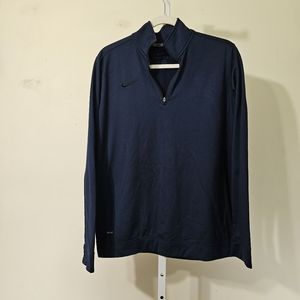 Mens Nike Dri-Fit Quarter Zip Navy Blue Size Large